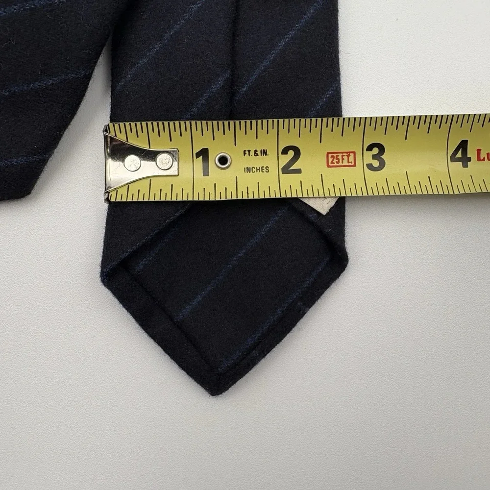 Paolo Albizzati Tie Men Blue Striped 100% Wool Handmade Italy 3